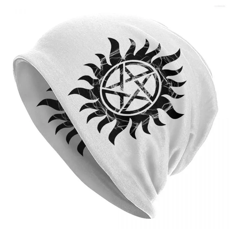 Berets Supernatural Winchester Motorhaube Hüte Mode Outdoor Skullies Beanies Unisex Warm Head Wrap Cap