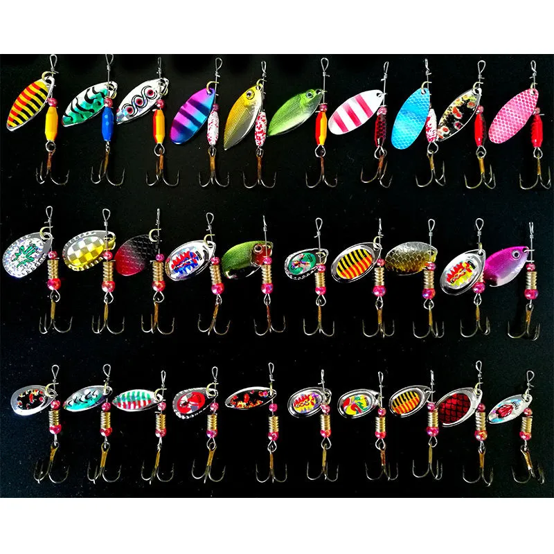 Ganchos de pesca Zwicke 30pcs kit de atração de metal de metal spot de metal spot hard wobblers tackle isca atificial peca 230520