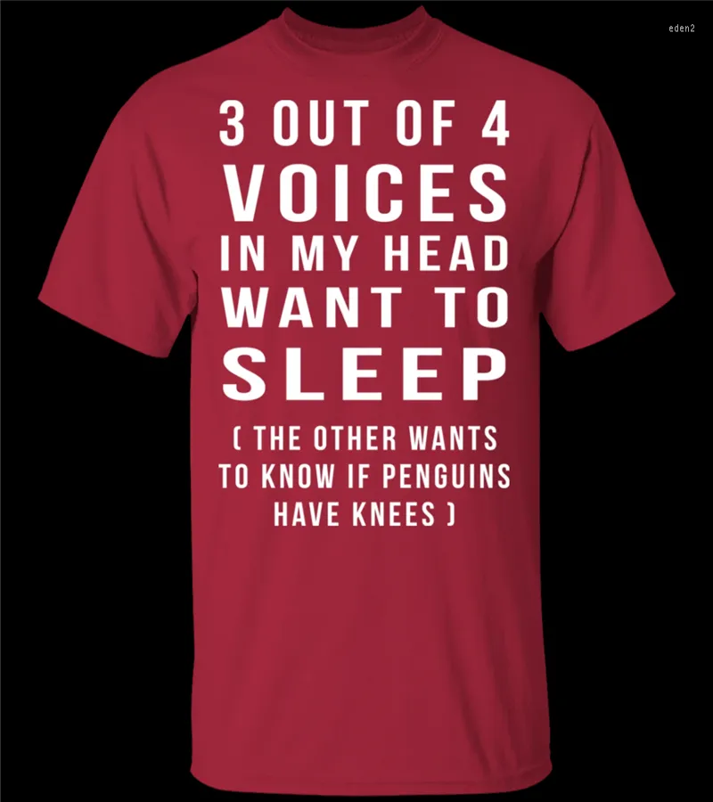 Men's T Shirts 3 Out Of 4 Voices In My Head Want To Sleep For Man T-shirt