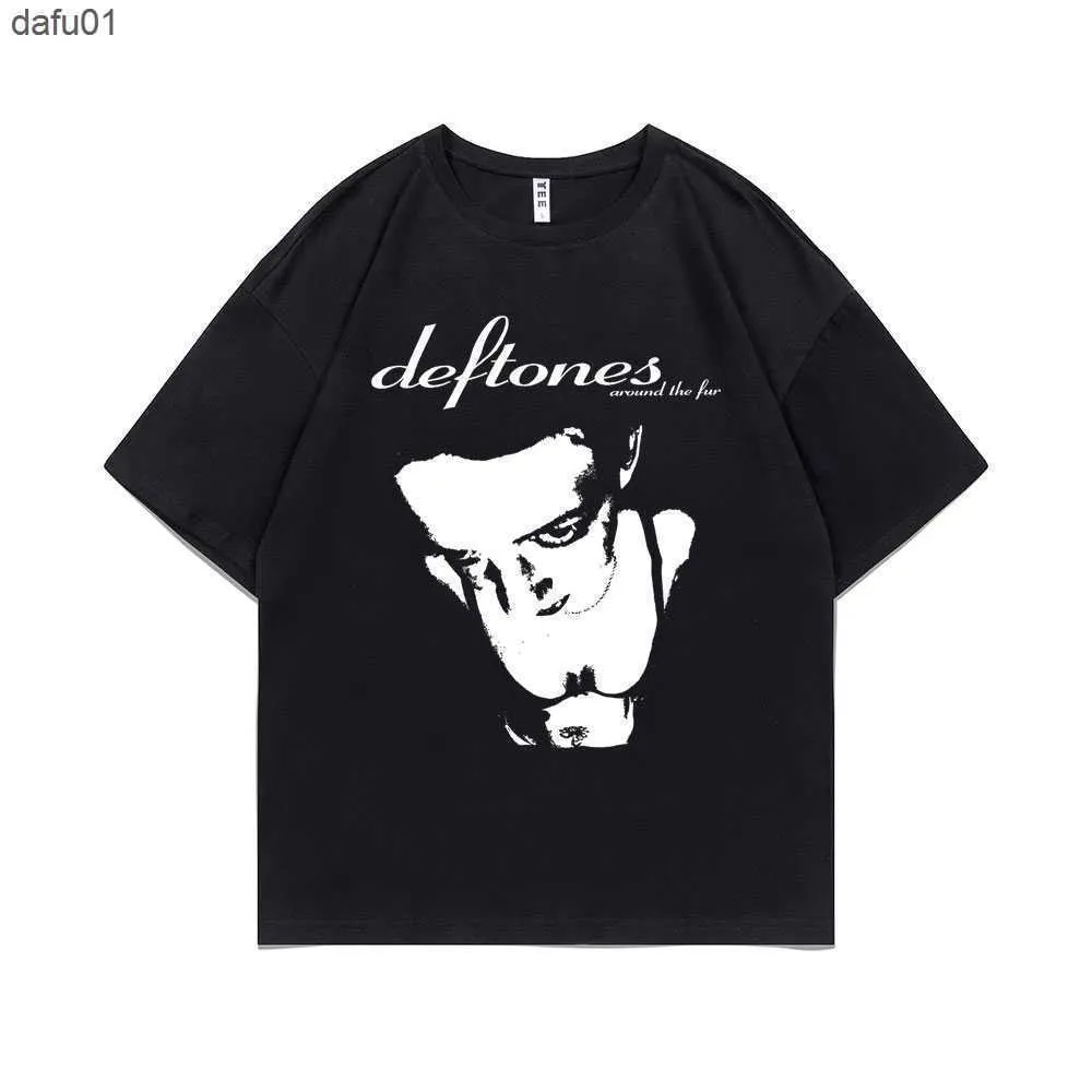 Thirts Men Thirts Limited Edition Deftones Tshirt حول تي شيرت الفرو الأدرينالين T Shirt White Pony Deftones Merch Chino Moreno Diamond Eye L230520 L230520