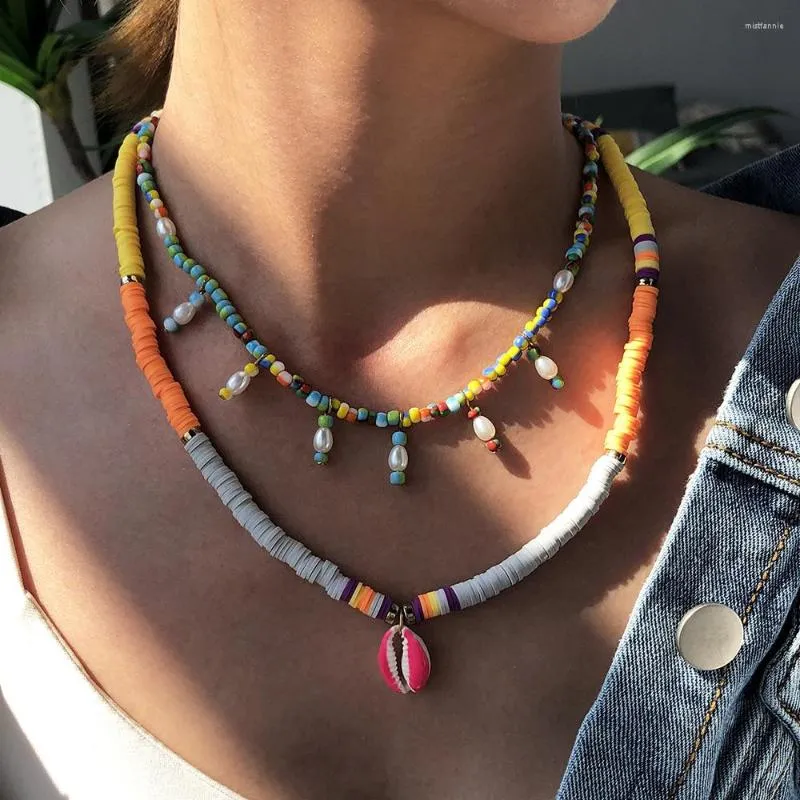 Colares pendentes lalynnly bohemia mar litoral pingentes de miçangas simuladas pérolas para mulheres acessórios de jóias da moda n7662