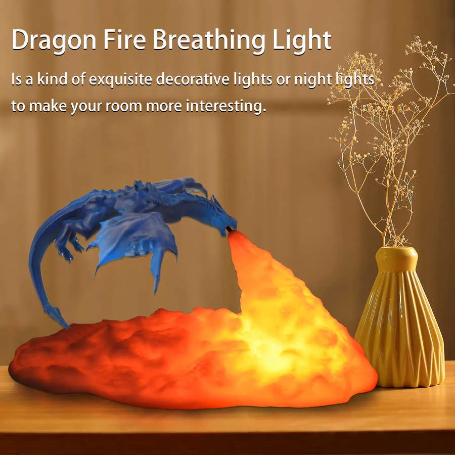 Novelty Items 3D Print Dragon Lamp Bedroom Night Light Teenager Room Decoration Rechargeable LED Lights Indoor Lighting Holiday Birthday Gift G230520 From 16 35 DHgate