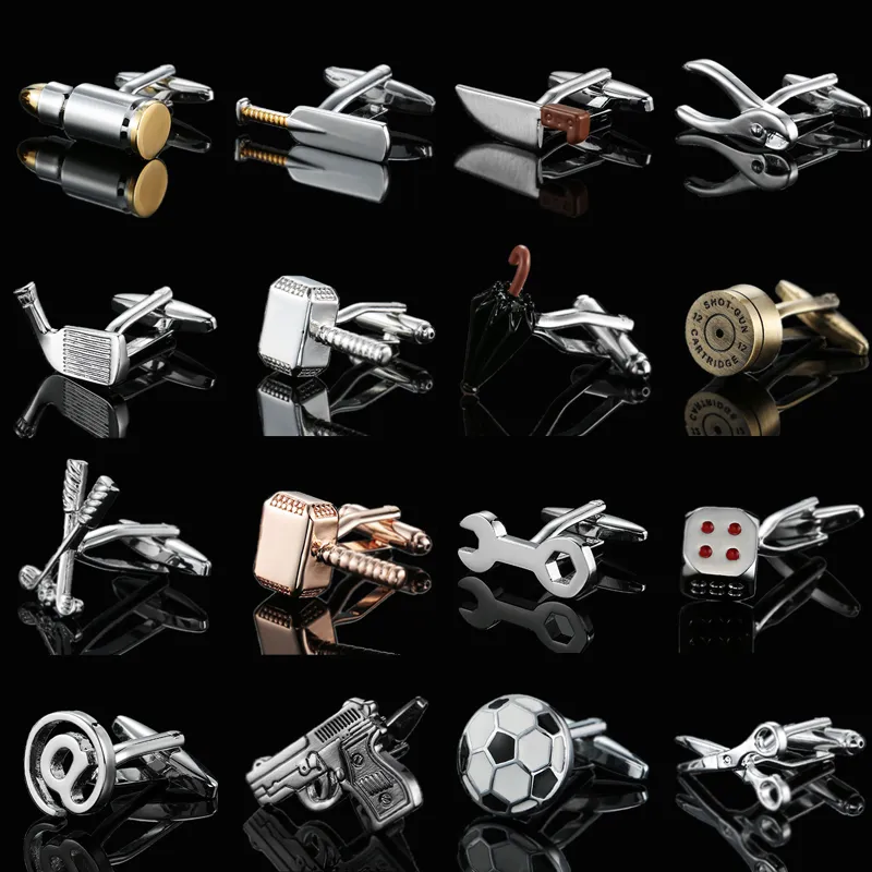 High Fashion Brand Quality Sports Series Bullet Golf Cufflinks Fashion Men's French Shirt Cufflinks Wholesale / Retail