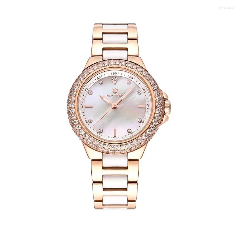 Zegarek na rękę Boyarge Casual Clock Ladies Designer zegarek dla kobiet japoński kwarc Rose Gold Relogio feminino