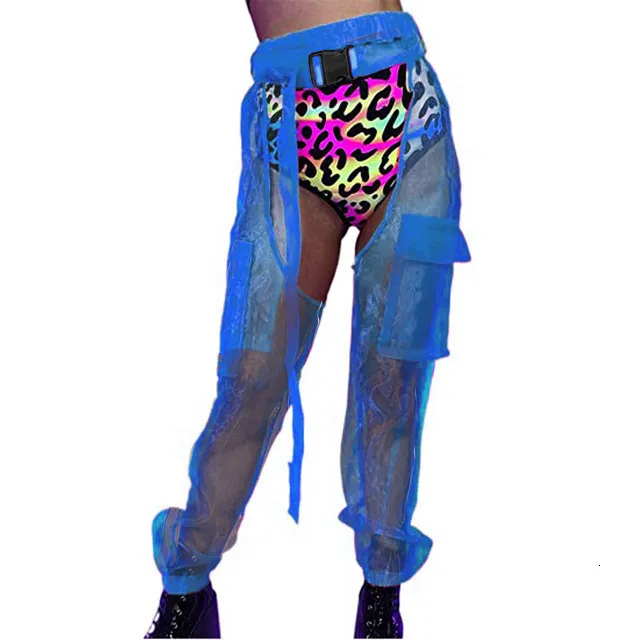 Women S Pants Sexy Long Chaps Elastic High Waist Buckles Jogger Transparent Mesh Crotch Streetwear Girls Y2k Clothing 230522 From B121144507 9.74 DHgate.Com