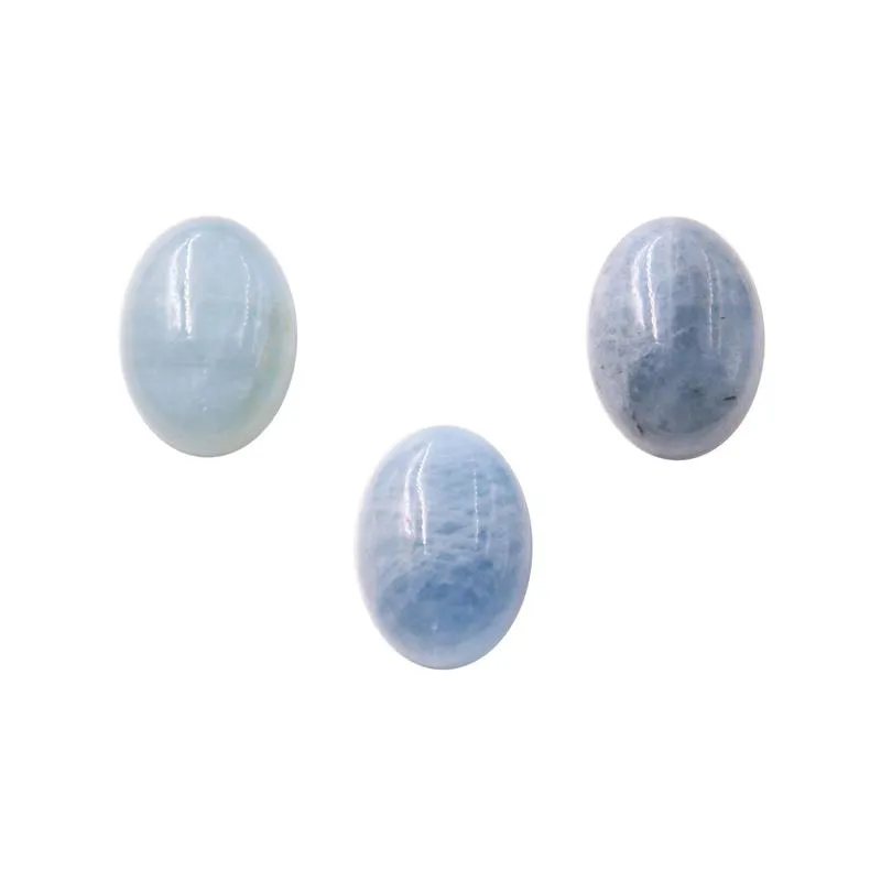 Cristal 5 pièces aigue-marine naturelle pierre semi-précieuse Cabochons ovale 13x18mm pour bijoux à bricoler soi-même faisant pendentif anneau artisanat