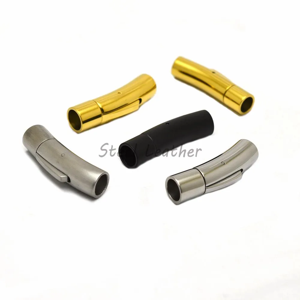 Komponenter 10st/Lot Rostfritt stål Bajonettlås 2mm 3mm 4mm 5mm 6mm 8mm Pushlock Lace Leather Cord Clasps för armbandsmycken