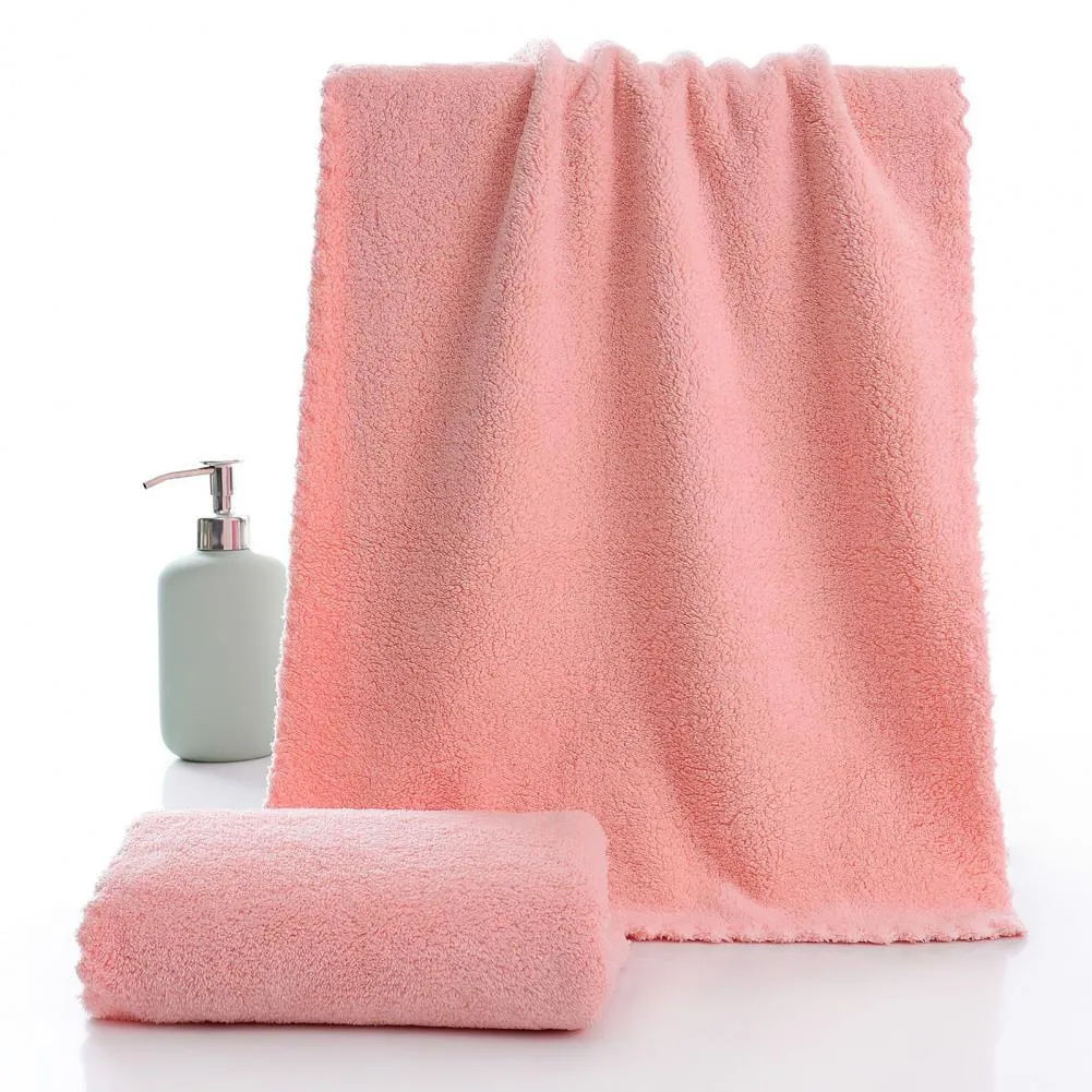 New Towel Eco-friendly Anti-deform Polyester Fluffy Face Towel Supplies Comfortable Touch Anti-fade Merits for Home Bathroom