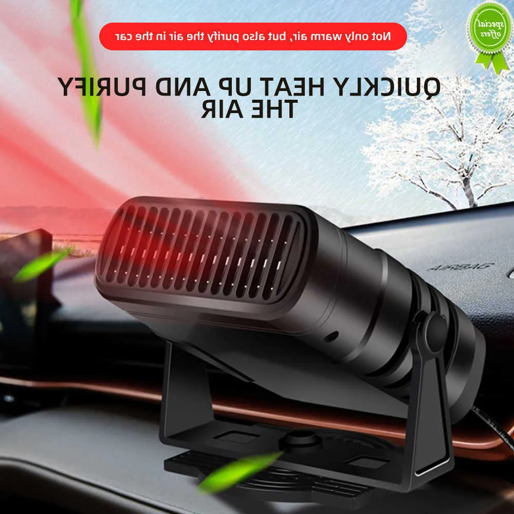 Voiture nouvelle voiture chauffage ventilateur 12V 24V Auto pare-brise anti-buée chauffage électrique sèche désembuage désembuage dégivreur 2 en 1 frais chaud ventilateurs de voiture