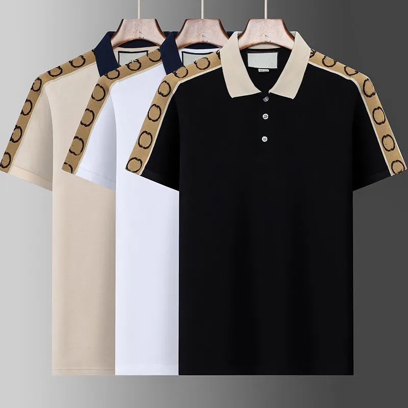 Erkek Polos GG Tasarımcı Erkekler Polo Boyun Kısa Kollu Sokak Moda Renk Bloğu Yılan Arı Mektubu Basılı Nakış Tişörtü Yüksek Kaliteli Pamuk Gömlek
