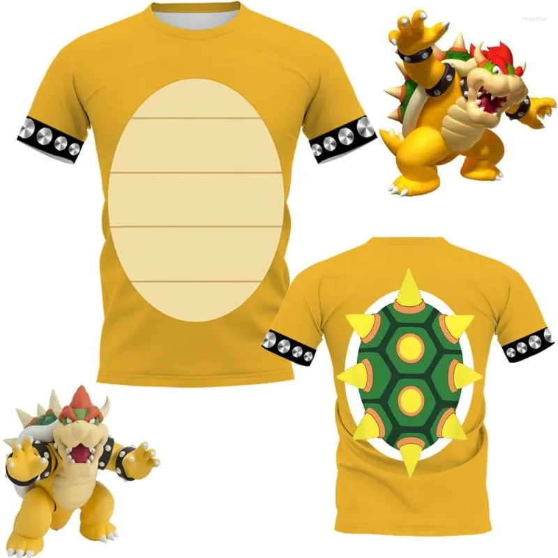 T-shirts pour hommes Cartoon Bowser 3D Print Shirt Femmes Hommes Garçons Filles Enfants Été O-cou À Manches Courtes Funny Tshirt Graphic Tees Cosplay Costume