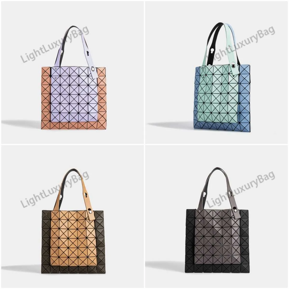 Hot Selling New 7 * 7 Geometric Diamond Checkered Bag Minimalist Design Foldable Kangaroo Bag Women's Bag Color Matching Tote Bag One Handbag