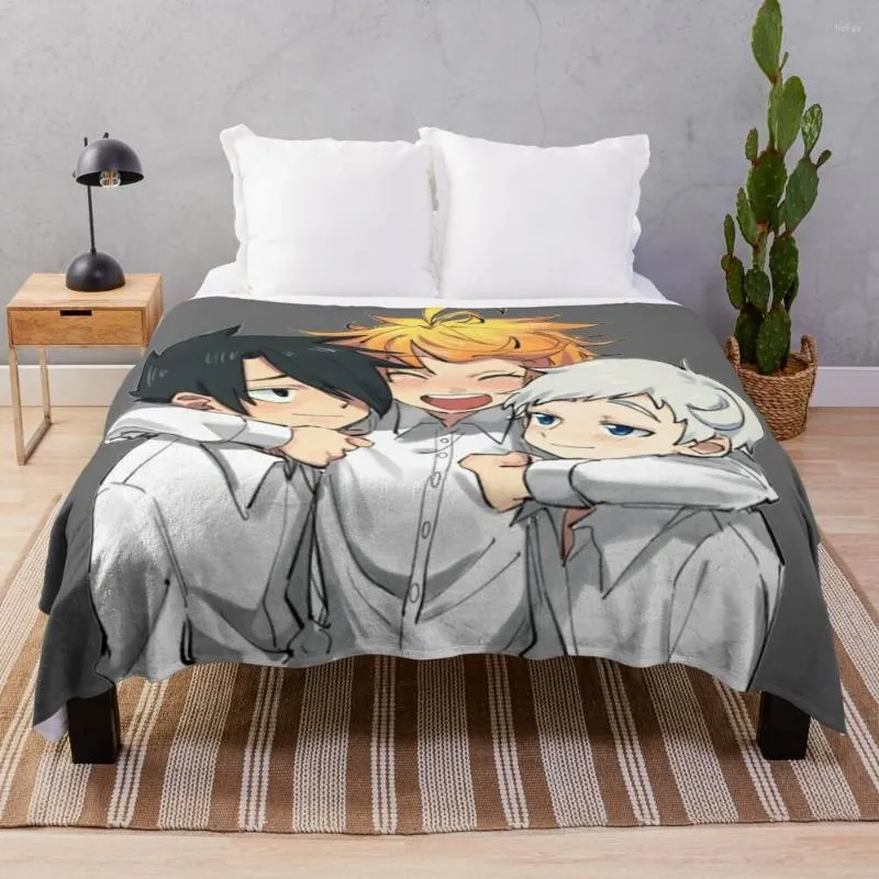 Coperte The Promised Neverland Throw Blanket Designer Cute Plaid Custom Sofa