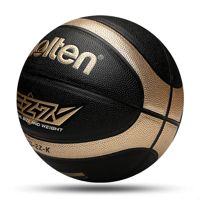 Bolas de basquete derretido tamanho oficial 765 PU Material Material Feminino Competição Indoor Treinando Basquete Com Anexo de Malha Free 230520