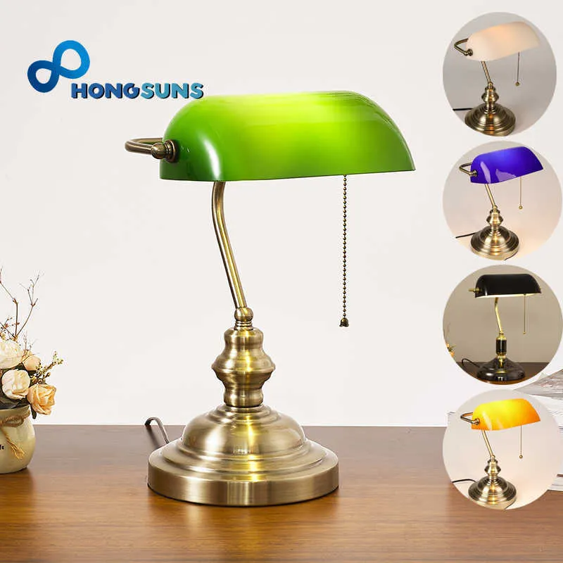 Vintage Banker E27 Brass Desk Lamps With Switch Green Glass Lampshade For  Bedroom, Study And Retro Desk Lighting G230522 From Us_connecticut, $23.26