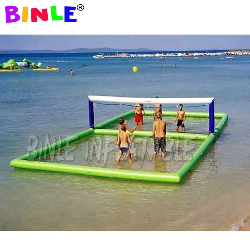 Terrain de volley-ball et panier de basket-ball gonflables