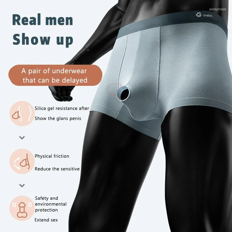 Underpants Men Comfortable Underwear Reduce Sensitivity Sexy Boxer Big  Penis Pouch Hole Foreskin Expose Lingerie Prolong Sex Time Shorts From  Perkyytrade, $23.79