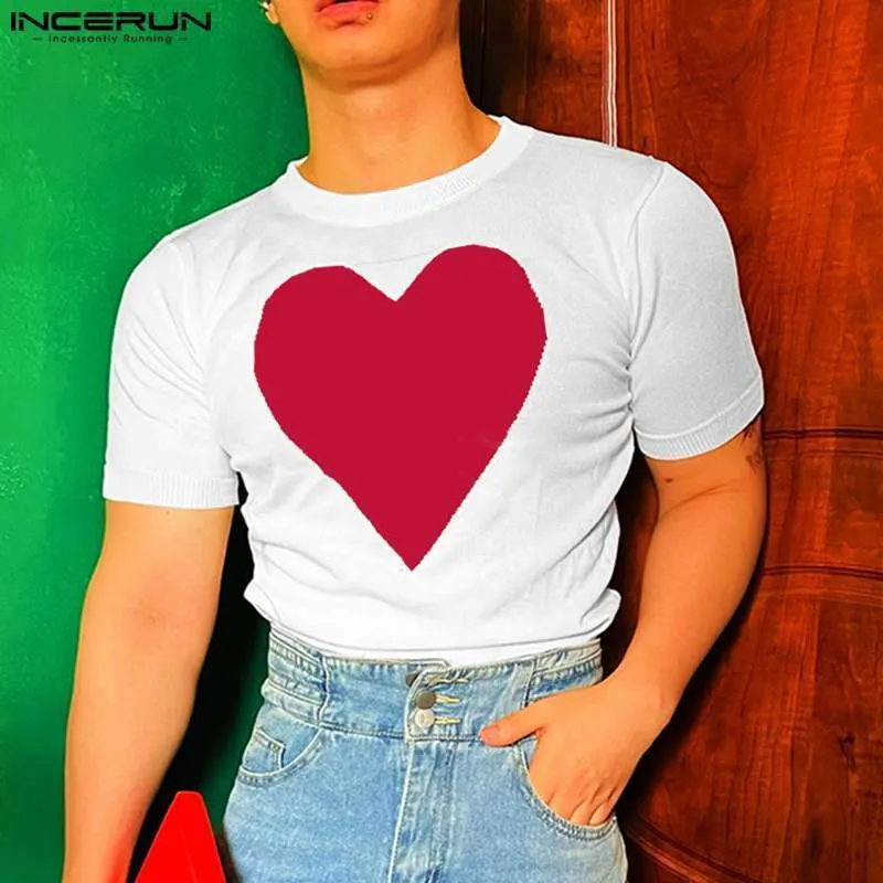 T-shirt da uomo INCERUN 2023 T-shirt da uomo di moda Stampa girocollo manica corta Streetwear Casual Crop Top Sexy Fitness Camisetas S 5XL 230522