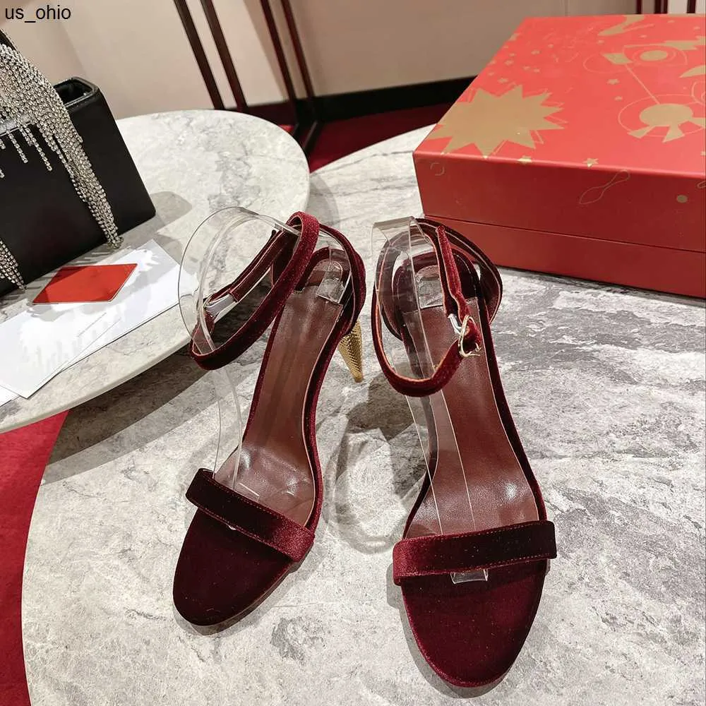 Sandals Scepter Queen Heel Sandals Gold Heel Design 100mm Leather