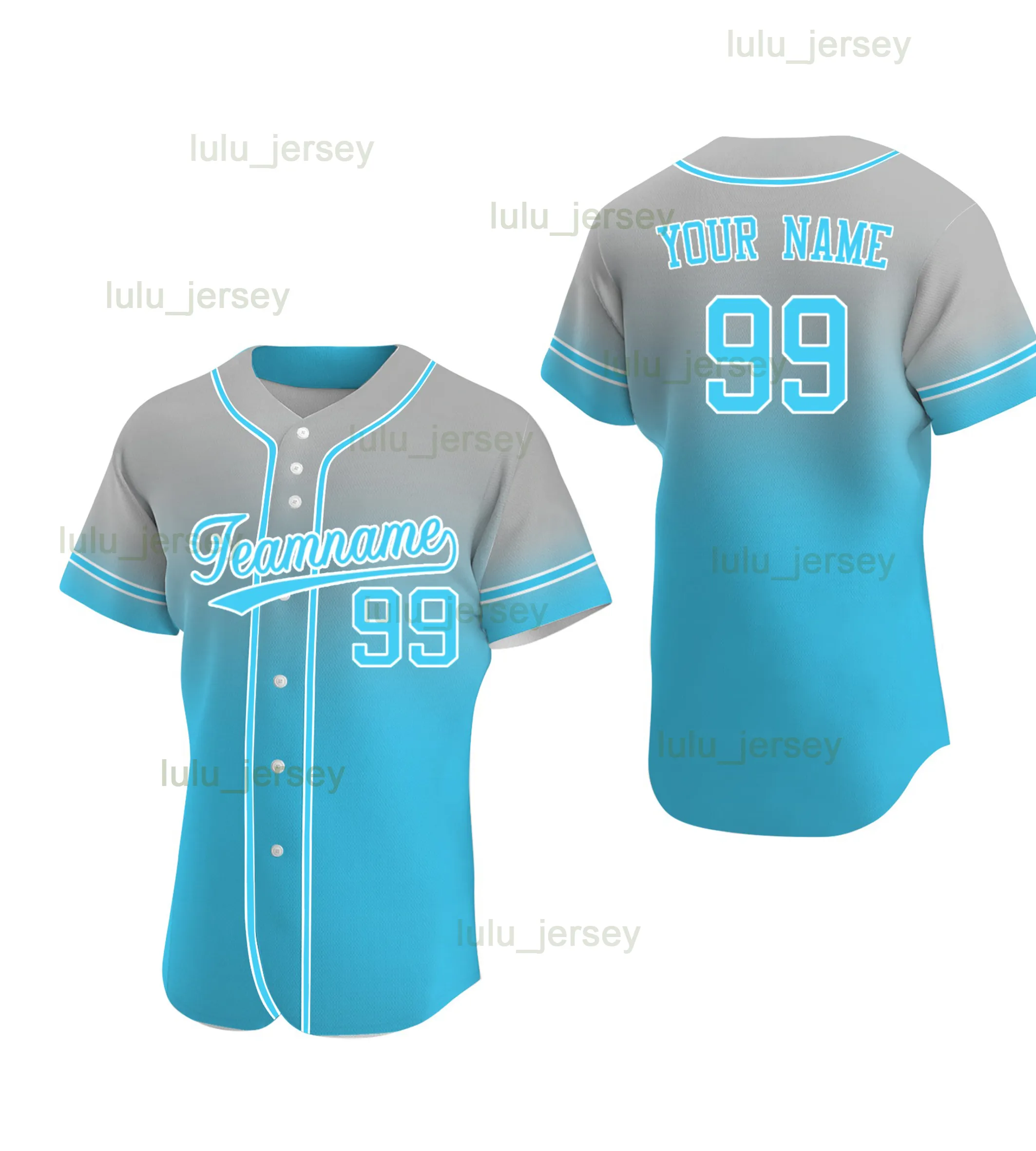 Jersey De B isbol De Estilo Nuevo Personalizado Camisas Azul