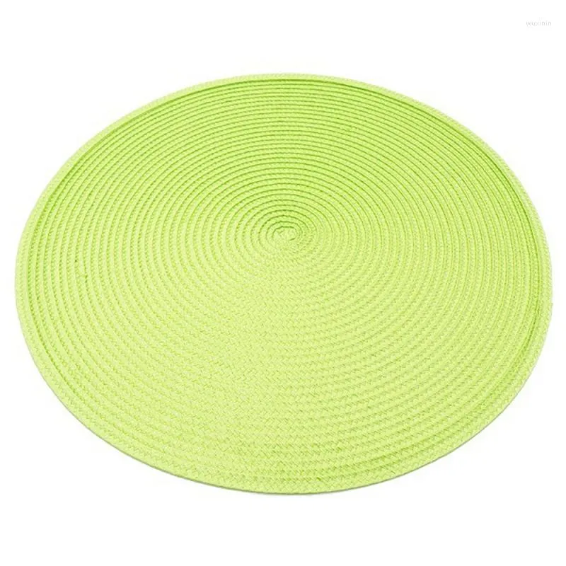 Table Mats 4Pcs Dining Mat Woven Placemat Pad Heat Resistant Bowls Cups For Home Party Supply(Green)