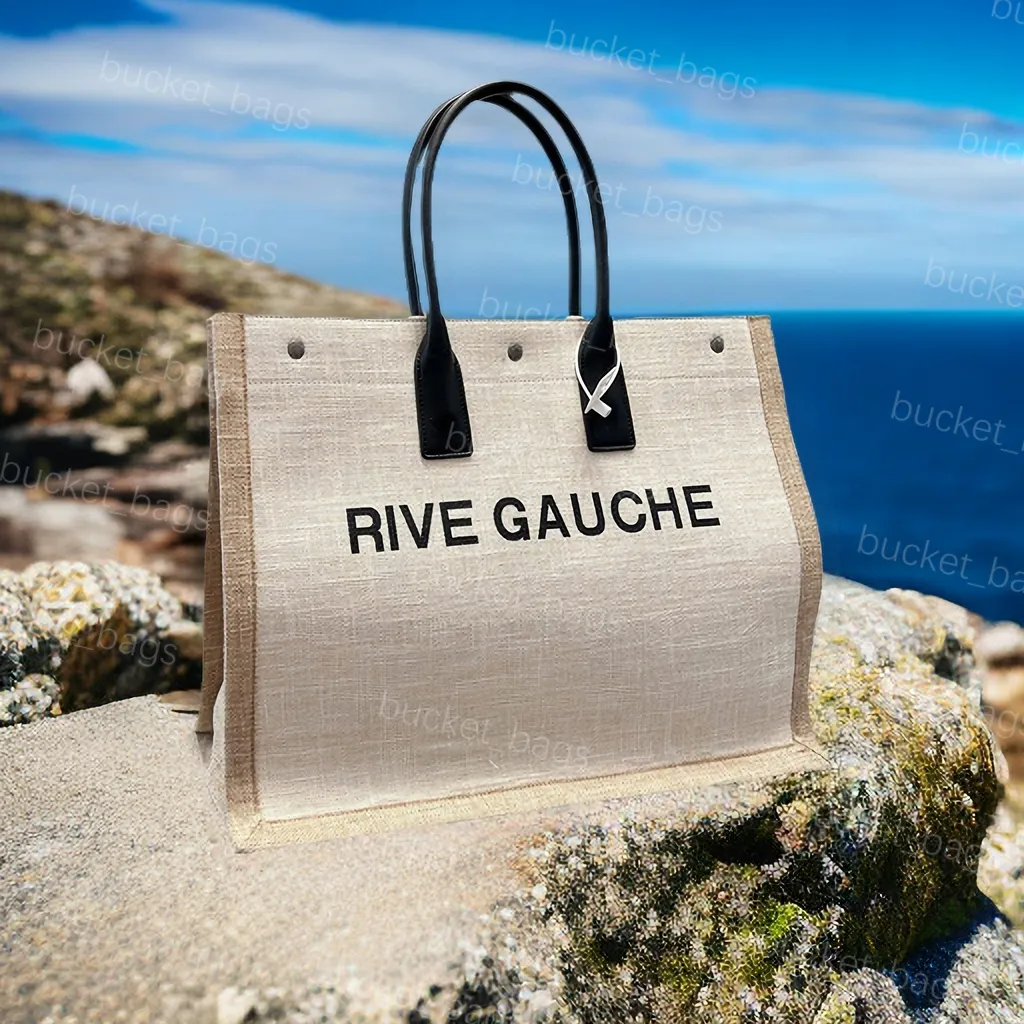 RIVE GAUCHE designer tygväskor väskor designer handväska kvinnor canvas väska Lyxigt läder Stor strand tygväska Resehandväska shopping dragkedja Pocket Ins 48*36cm