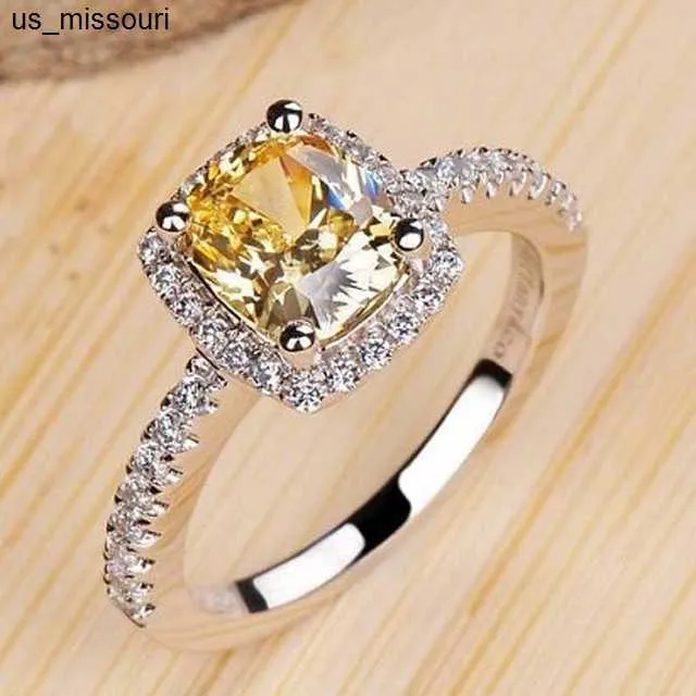 Band Wit Geelwit Luxe Verlovingsring voor Dames Bizuteria Anillos Genmstone 18k Gouden Diamanten Trouwringen J230522_voghion.com