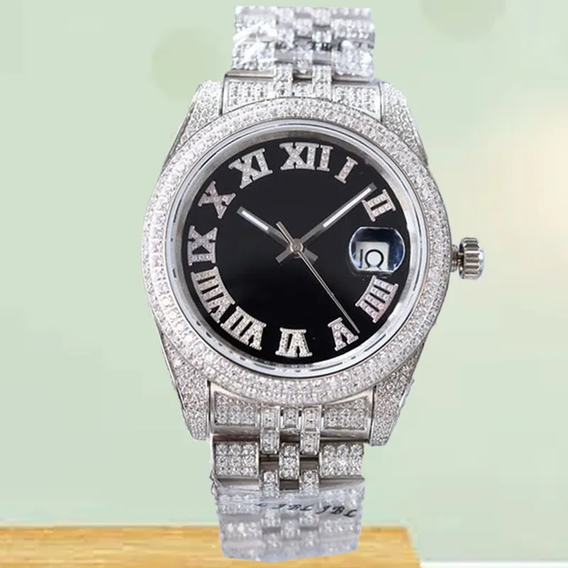 Full Diamond Watch Fashion Watches Ruch Kwarcowy Silver Gold Sukienka zegarek Lady Stali Stael Case Analog Casual Na rękę Montre de Luxe Ice Out Watch