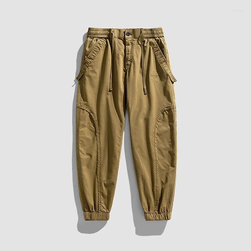 Pantalones de hombre de verano al aire libre de carga sueltos Multi bolsa Casual pierna ancha hombres ropa pantalones de chándal pantalones ligeros