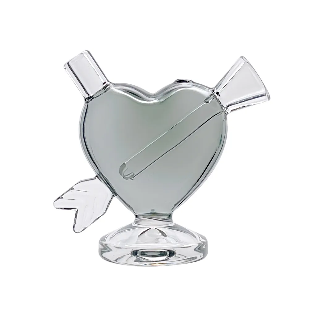 Heart Glass Bong Dab Rigs Shisha Handrohre Stumpf Herz Bubbler Rauch Accessoire Wasserrohr
