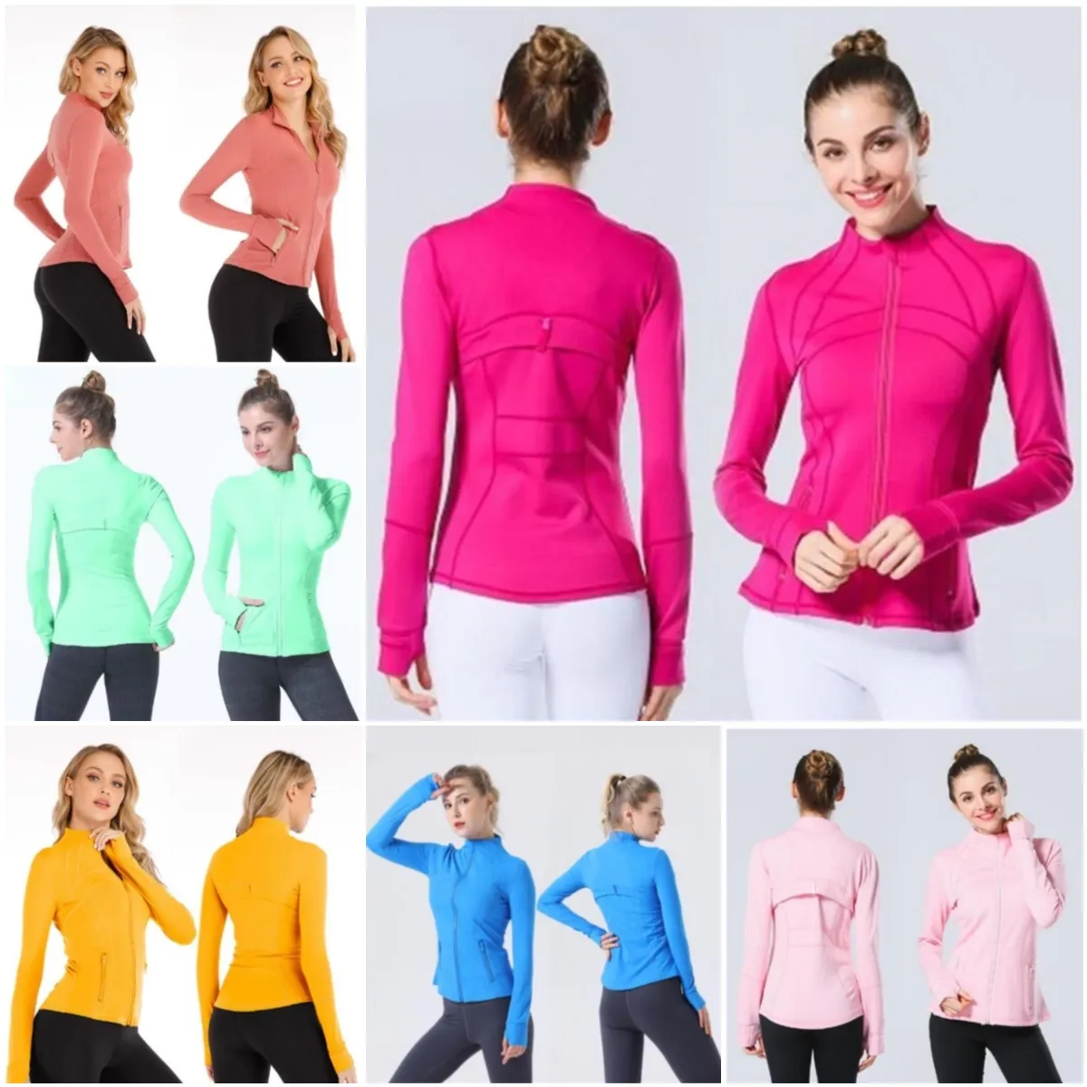 2023 Yoga Jacket Women's Yoga suit Define sports coat Fitness jacket sports quick-drying sportswear top Solid zipper sweatshirt sportswear hot sell