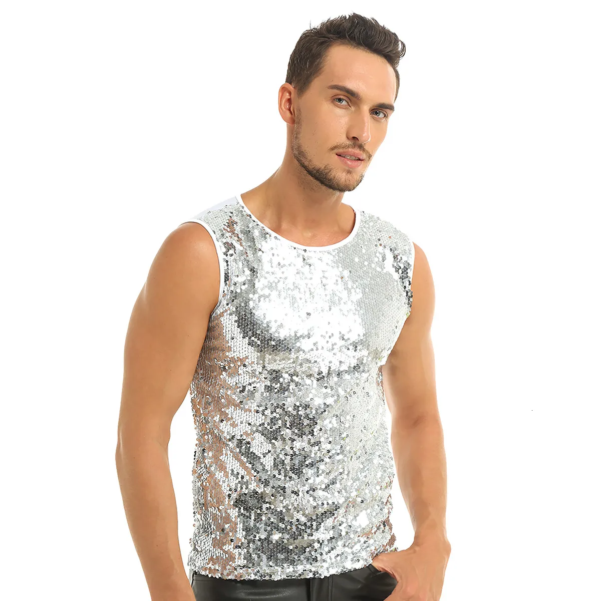 Men's sleeveless crew neck undershirts cheap