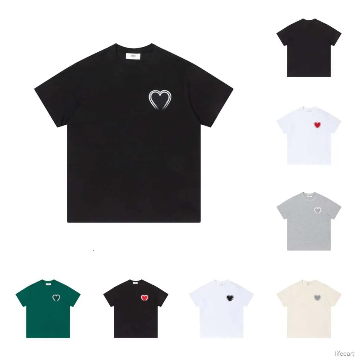Projektant Amis T Shirt Top Mężczyźni Kobiety Letnie krótkie koszulki z krótkim rękawem haft haftowe wygodne męskie koszulka 9Sum 9sum