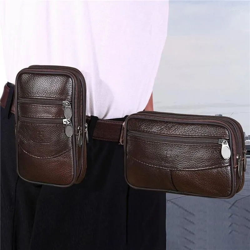Sacos de cintura carteira Multi Zipper Bag 2023 Men's portátil Crossbody Cell Phone