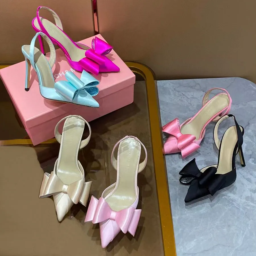 Le Cadeau Crystal Bow Slingback Pink Heeled Sandals MACH&MACH Stiletto  Heel, Satin Fashion, Pointed Toes, Luxury Designer Evening Shoes From  Shoes_1984, $89.45