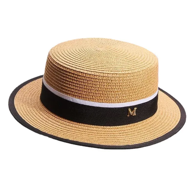 Vrouwen Strandhoed Zomer Flat Top Caps Straw Shady Hats Girl Sun Protect Cap Woman Sunhat Sunhats 2023