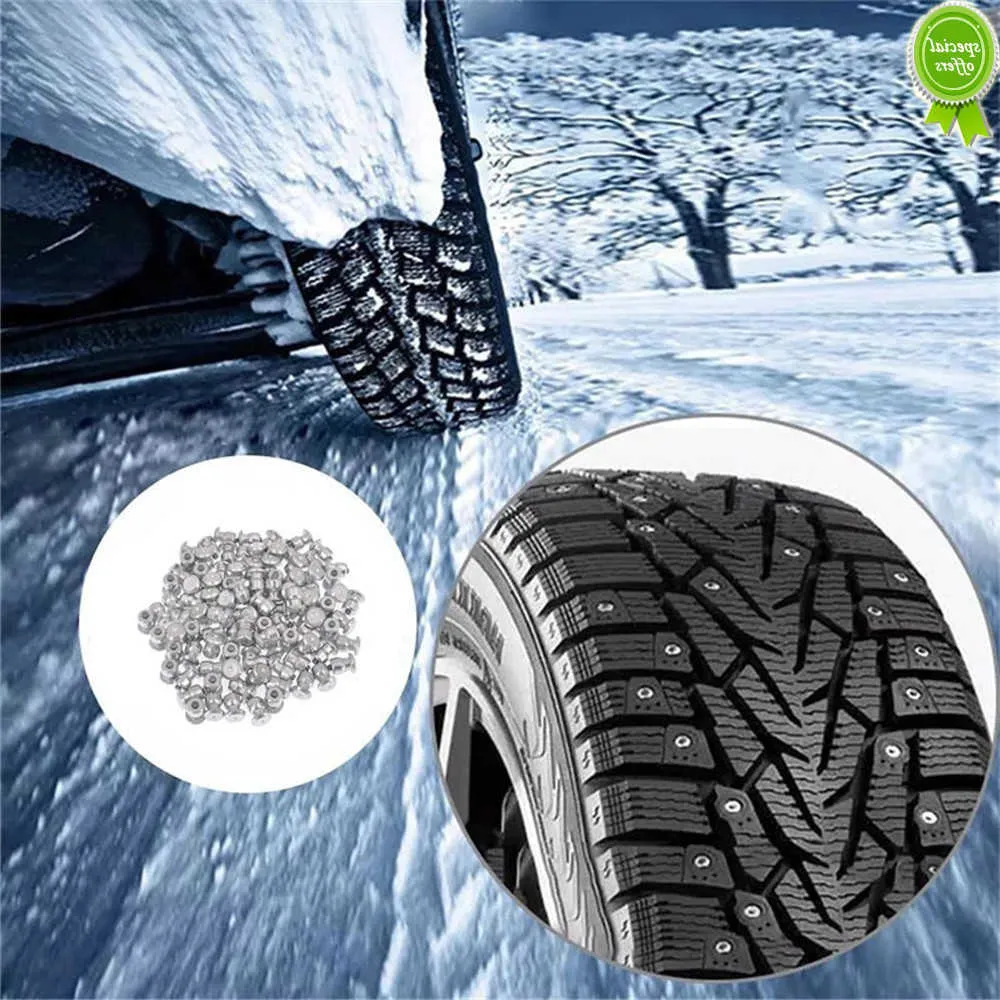 Car New 50 PCS Car Wheel Pneumatici Borchie Spikes Inverno Alette Vite Neve Ghiaccio Anti-Slip Per Auto Moto SUV ATV Camion 8x10mm