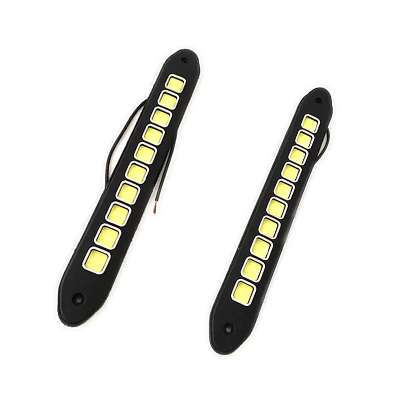 2 szt. 12V 10LED światła samochodowe uniwersalne światła do jazdy dziennej LED samochód wyróżnij wodoodporna elastyczna lampa COB zewnętrzne akcesoria samochodowe