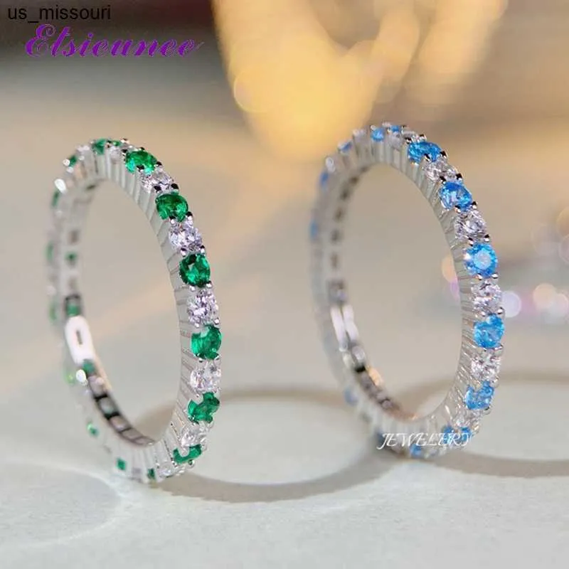 925 Sterling Silver Sapphire Emerald Diamond Designer Ring_voghion.com