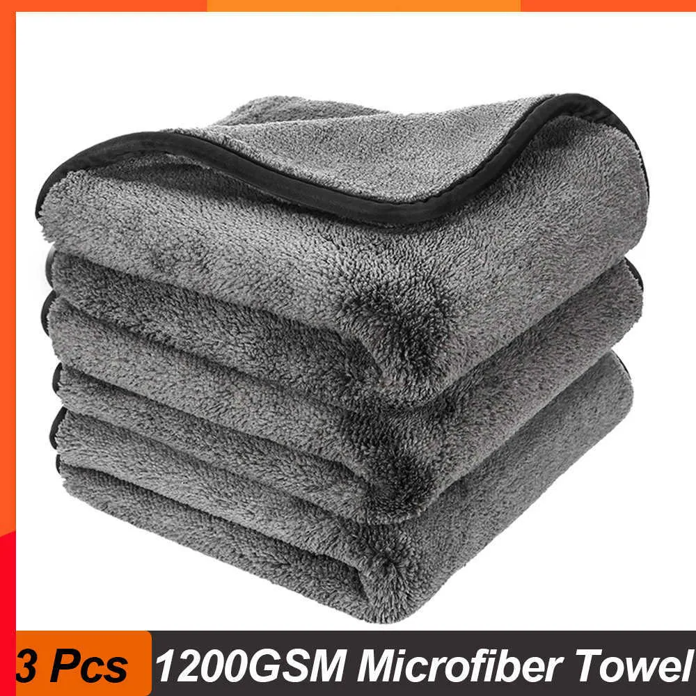 Toalhas de lavagem de carros novos 1200gsm Detalhando o carro Microfiber Tootes Secagem de panos de limpeza de lavagem de pano para limpeza automática de pano de cuidados com carros de carro