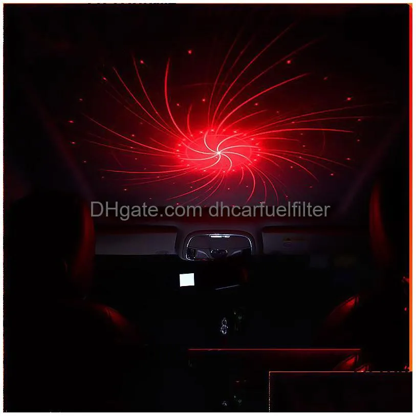 Dekorative Lichter USB Auto Laser Stern Licht Dekoration Lampe Sternenhimmel Innen Modifikation Autos Dach Projektion Sound Control Atmos Dhzp5