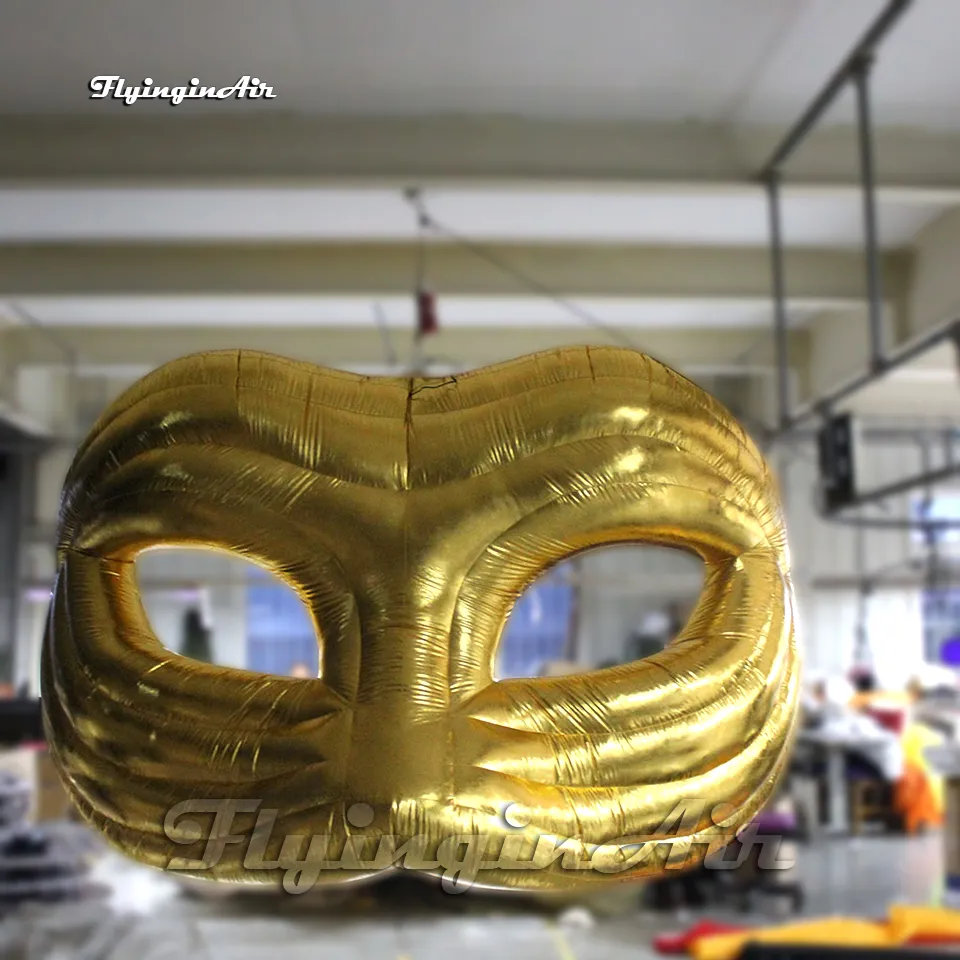 Attraktive goldene aufblasbare Karnevalsmaske, Nachbildung der venezianischen Maskerade Colombina für Clubveranstaltungen