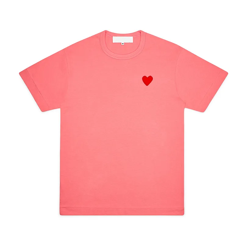 2024 PLAY MENS T SHIRT DESIGNER RED HEART T SHIRT Women Garcons Badge des Quanlity Tees Cotton CDG Embroidery Short Sleeve8yVt