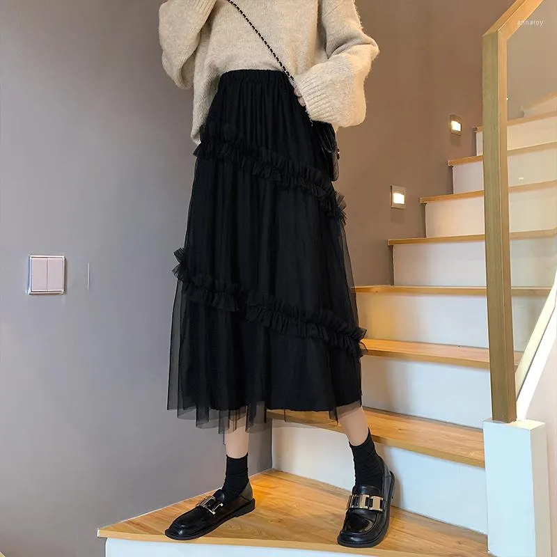 Ruffle rok midi best sale