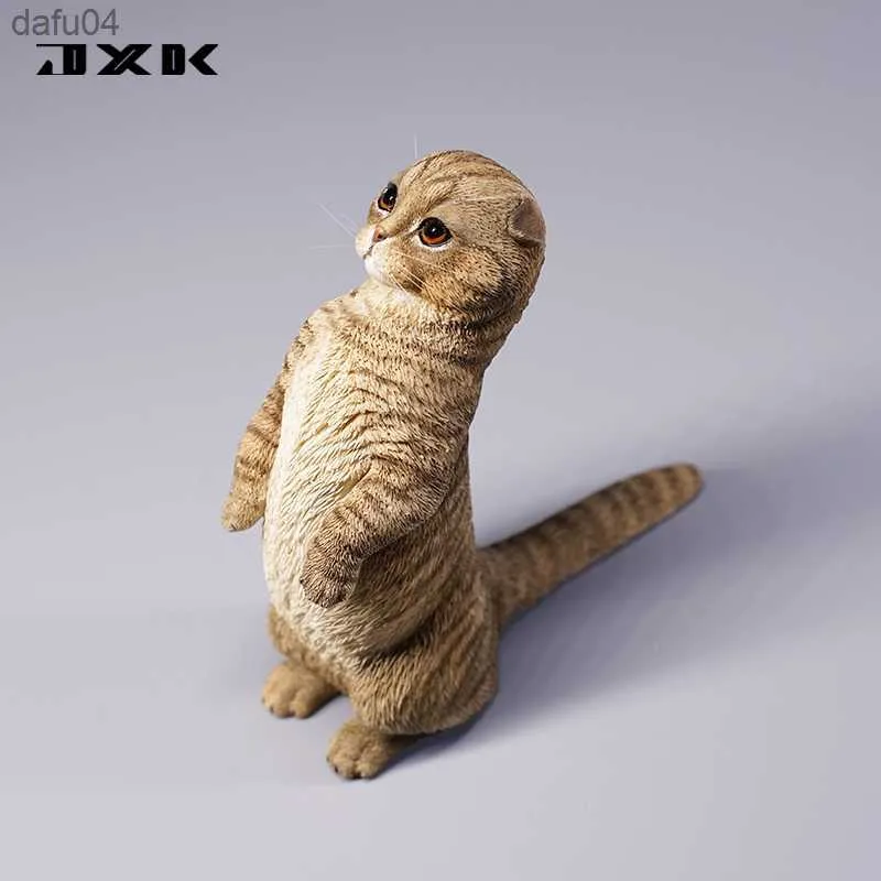 Anime Manga JXK 1/6 Resin Scottish Fold Cat 2.0 Garage Kit Standbeeld voor 12inch Actiefiguur Sence Diy L230522