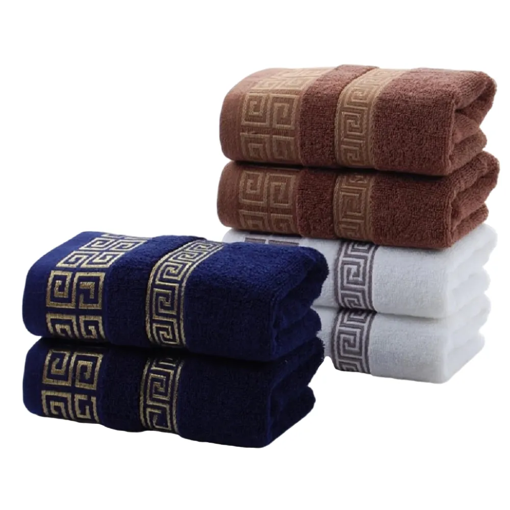 Lot de 3 essuie-mains brodés cadeau de sport Gym gros cadeau femmes hommes coton 32 brins Jacquard serviette visage lavage serviette 100% coton