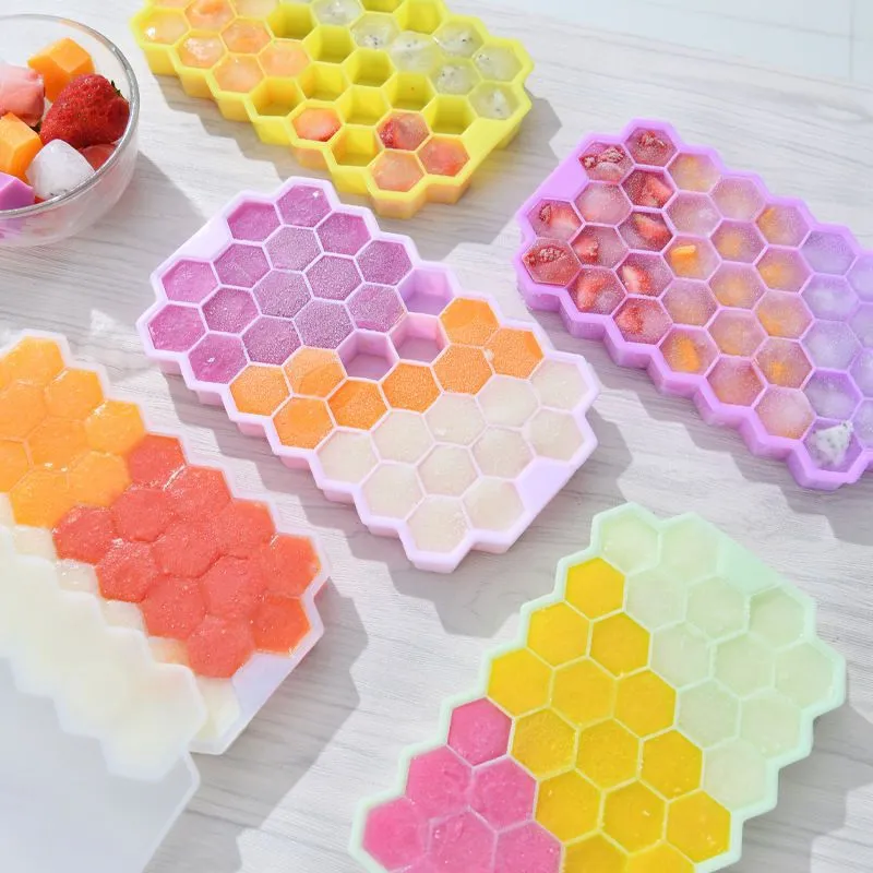 Nieuwe kubusmaker Silicones Ice Mold Honeycomb Ice Cube Tray Magnum Siliconen Mold vormt voedselkwaliteit schimmel voor whiskycocktail Groothandel