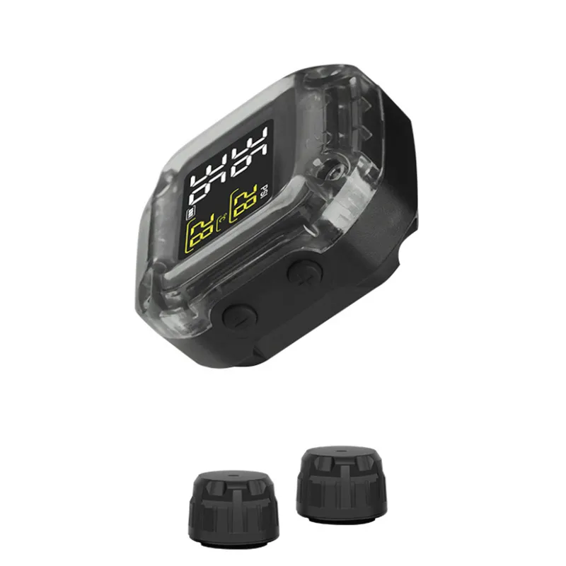 M3-C Motocicleta sem fio TPMS Sistema de monitoramento de pressão dos pneus real Externo universal 2 Sensores internos externos LCD Display