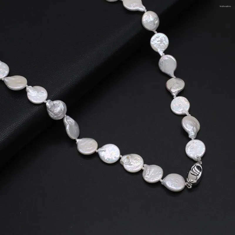 Chains Natural Fresh Water Pearl Necklace Flat Sheet Drop Shape Beads For Women Jewelry Party Banquet Gift
