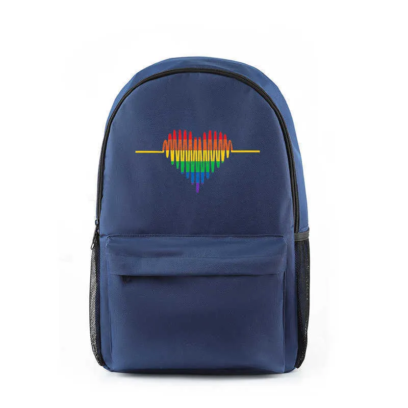 Rainbow Color Student Schoolbag Mochila Bolso de hombro Hombres y mujeres Modelos casuales